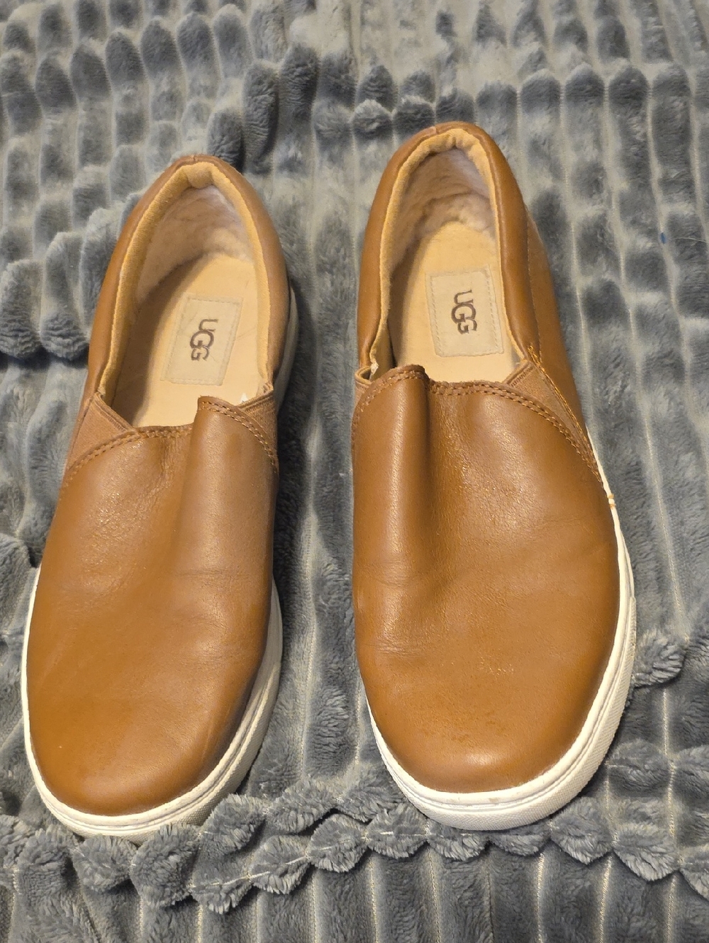 UGG Women’s Brown Leather Slip-On Loafers